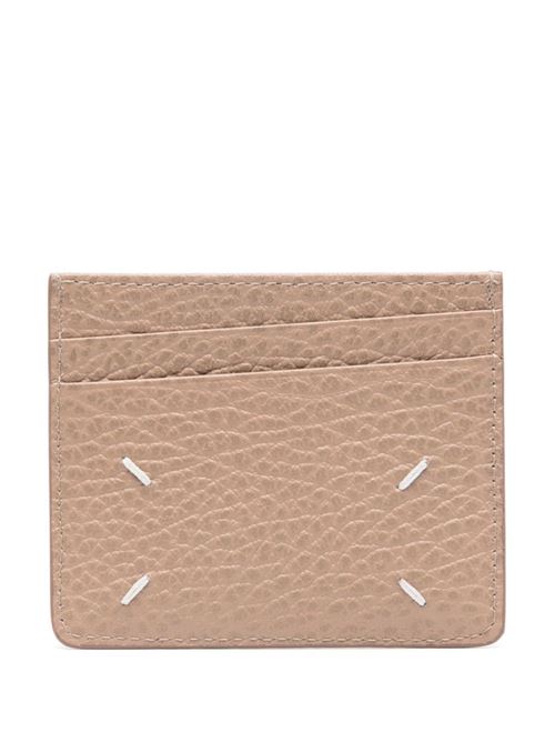 Sepia brown leather cardholder Maison Margiela | SA1VX0006P4455T2070